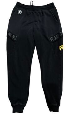 Aape A Bathing Ape Black Cargo Sweatpants Joggers Japanese Sz Large
